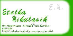 etelka mikulasik business card